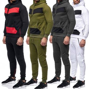 Mäns Tracksuits Höst Mens Tracksuit Jogging Top Bottom Sport Sweatpants Harajuku Suit Hoodie Trousers Hip Hop Set Plus Storlek