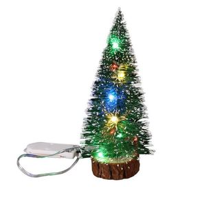 Mini árvore de natal levou decorações de Natal para casa 2020 mini led lanterns luzes lâmpadas DIY árvore miniatura