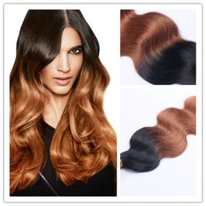 Самые популярные горячие продажи высококачественные качества OMBRE цвет 1B / 30 волна кузова волосы утром для волос