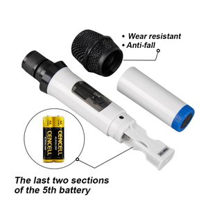 Freeshipping Wireless Microphone Recording Karaoke Microphone Dynamic Handheld Mic Lithium Batteri Mottagare
