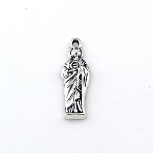200Pcs Antique silver Virgin Mary religion Charm PendantsFor Jewelry Making Bracelet Necklace Findings 7.5x24.5mm A-413