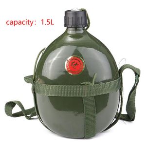 1.5L Tactical Sport Bicycle Aluminum Military Army Portable Cup Water Bottle Outdoor Canteen Cycling