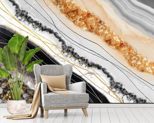 3Dモダンな壁紙モダンライトラグジュアリー抽象大理石パターン北欧のクリスタルパターンテレビの背景壁の装飾的な3 d壁紙壁紙