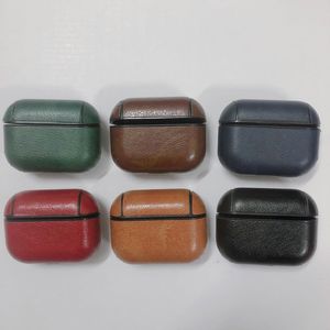 Earphone Case For Airpods pro Case Leather Protective Cover Hook Clasp Storage Bag Vintage for TWS Bluetooth Earphone Anti-drop