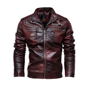 Winter Männer Hohe Qualität Mode Mantel Leder Jacke Motorrad Stil Männlichen Business Casual Jacken Für Männer Schwarz Warme Mantel