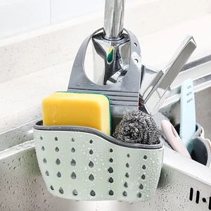 Kitchen Tools Utensils Double Pocket Storage Hanging Basket Drainer Home Bathroom Kitchen Sink Rack Holder Kitchen Gadgets