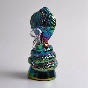 5,2 tum Rainbow Color Cobra Pyrex Tjockt glas Bong Filter Rökrör Hopah Höppin Handrör Handgjorda med Down Stem Handle Bowl Waterpipe