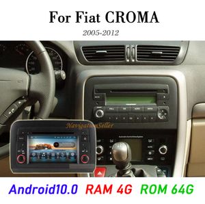 최신 안드로이드 10.0 octa 코어 램 4G ROM 64G 2DIN 자동차 DVD 플레이어 Fiat Croma 2005-2012 WiFi GPS BT 라디오 오디오 멀티미디어 스테레오 GPS