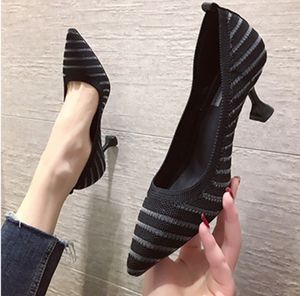 Red Black Pointed Toe Fetish Luxury Designer Woman Extreme Mules Super High Heels Women Sexy Shoes Ladies Pumps Flying weaving