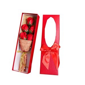 バレンタインデーソープ装飾的な花ブーケギフトボックスロマンチックなバラの造花風呂の花びら家の結婚式の装飾