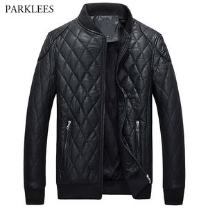 Толстая кожаная куртка Men 2020 Winter Mens Jackets и палаты ветропроницаемые Faux Leather Hommes Veste Outwear Motorcycle Jacket 4XL