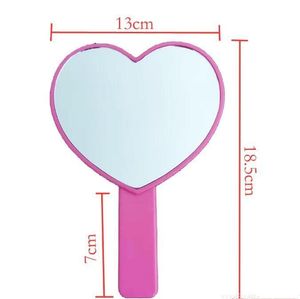 DHL Heart Shaped Travel Handheld Mirror, Cosmetic Hand Mirror with Handle Makeup Mirrors Cute love shape Cosmetic