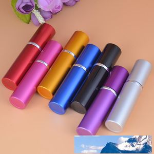 Free Shipping 12pcs Hot Pump Empty Perfume Sprayer Bottle 5ml 10ml Aluminum Glass Anodized Compact Fragrance Mini Spray Scent-Bottles