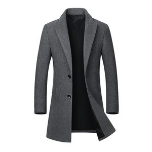 2020 Winter Casual Thick Woolen Coats Men's Stand Collar Slim Fit Jackets Manteau Homme Peacoat Overcoat Trench Wool Parka Coats