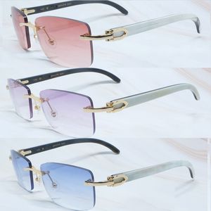 Natürliche Buffalo Horn Sonnenbrille Männer und Frauen Luxus Designer Carters randlose Sonnenbrille Vintage fahren Sommer Shades Brillen