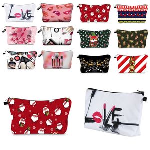 Digital Bride Makeup Bags Christmas Ladies Gift Brides Letters Toiletry Bag Lipstick Makeup Brush Pouch Woman Birthday Gift