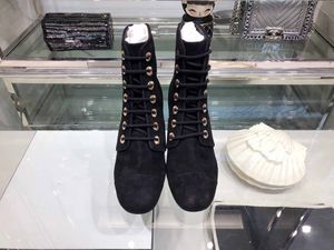 Star Leisure Boots, Designer's Lady Zipper Tie Boots, Super Luxury Mid-Autumn and Winter Boots, Cowskin Tie Boots,size:35-40