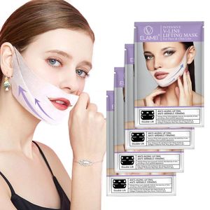 Lifting maschera facciale a forma di V viso doppio mento riduttore controllare il sollevamento del collo idratante peel off maschera per la cura della pelle