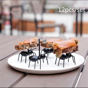 12 sztuk / partia Gadżety Kuchnia Mini Ant Fruit Fourki Plastikowe Owoce Dekoracji Kuchnia Bar Dzieci Desery Forks Tableware Kuchnia Akcesoria