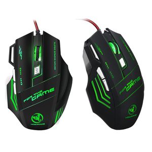 Wired Gaming Mice 5500DPI Justerbar LED Optisk USB-dator Mices Silent / Sound Professional Game Muse för Gamer PC Laptop