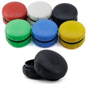 Plastic 2-piece Herb Grinder 60mm 2 Layers Sharp Teeth Multicolor Smoking Tobacco Grinders Hamburger Shape with Leaf Spice Muller Accessories