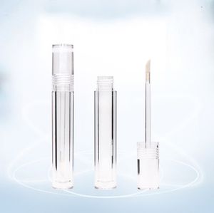 100 Uds Vacío claro 7,8 ML 5,5 ml tubos de brillo de labios tubos redondos transparentes de brillo de labios con varita