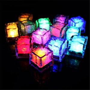 12 pieces flameless led submersible light candle,color changing glow led ice cube for party