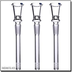 Glass downstem with bowl 14mm male hookahs bowless stem clear have diffuse cuts two size can be