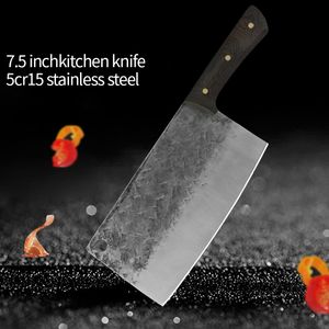 7.5 inch Big Bone Chopper Cleaver Forged Chinese Butcher Cutlery Knife Tool Camping Handmade Sliced Chef Kitchen Chopping Knife