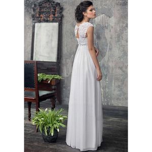 2021 Vestido de Noiva Chiffon Bröllopsklänning Hög midja Maternity Bröllopsklänningar för gravida Kvinnor Skräddarsydda Empire Bride Dresses