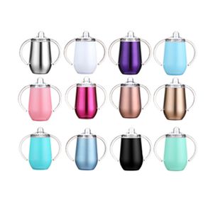 8 oz 10oz Sippy Kupası Paslanmaz Çelik Çocuk Şişe Çift Duvar Yalıtımlı Vakum Şarap Bira Kahve Sızdırmaz Kupa Şişeler Termos Tumbler