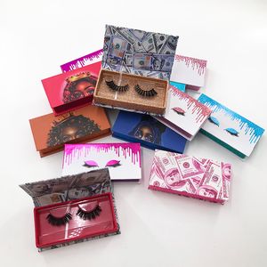 Magnetic Lashes Box with eyelash tray D Mink Eyelashes empty Boxes False Eyelashes Packaging Case free Trays