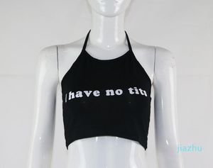 Gorąca Sprzedaż Lato Sexy Kobiety Camis Cropped Odzież Bra Crop Up Top Crop Feminino Zabawny list Nie mam Tits Bez Ramiączek Topy 100% bawełna