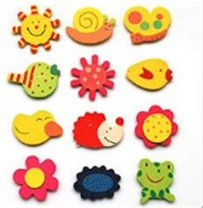 Cartoon Animal Plant 3-5cm Magnetic Sticker Wooden Letter Stickers Magnetics Poster Sun Phone Decorative Fridge Board 0 1xs C2