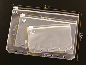 А6 Водонепрозрачная прозрачная сумка для документов на молнии на молнии в ноутбуке 6 отверстие свободно-листьев сумка для хранения A10 на Распродаже