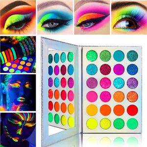 24 Renk Eyeshadow Palet Mat Payetler Glow Parlak Göz Gölge Pigment Floresan Makyaj Kozmetik Pigment TSLM2