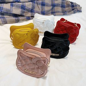 Tjejer mini plånböcker kawaii liten tjej liten mynt plånbok läder crossbody väska barn svart byta party handväska gåva