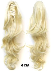 613 # Blonde Claw Hair Exentions Per I Capelli Ponytail 55cm 160g Rak Perruques de Cheveux Funeins Bundles CP333