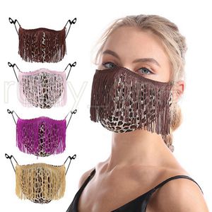 Maschere del leopardo di modo nappa Viso Moda Tendenza Nightclub Bar Maschere riutilizzabile lavabile 4 Stile partito RRA3641 Mask