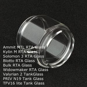 Fat Boy Replacement Bulb Glass Tube för Ammit MTL Kylin M Solomon 3 Blotto Bulk Widowmaker RTA Valyrian 2 Priv N19 TFV16 Lite Tank DHL