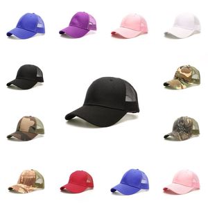 Cappello da baseball di coda di cavallo Summer Camo Baseball Mesh Cap Sport all'aria aperta Unisex Visiera solare Cap Cycling Snapback Caps 10 colori cyz2600