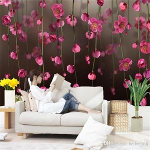 3D Japon Wallpaper Kiraz Çiçeği Fotoğraf Kağıdı Güzel Çiçek Duvar Kağıdı Salon Manzara Duvar Kağıtları Özel Herhangi Boyut