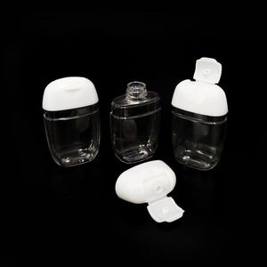 Wholesale small clear jars for sale - Group buy 30 ml Hand sanitizer plastic bottle flip bottle petg small sample pack bottle portable hook Jars Portable Key Ring Clear