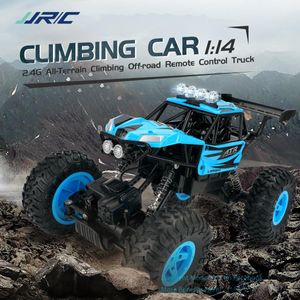 JJRC Q77 Climbing Off-road Remote Control 4WD Car Toy, Big Rubber Tire Monster Truck, with Shock Absorber, Bright Lights, Kid Boy Gifts, 2-1