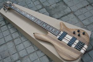 Sällsynta 5 strängar Bass Natural One Piece Body Bass Active Pickups China Electric Bass Guitar