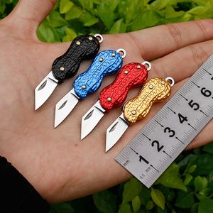 Por atacado forma de amendoim mini faca de bolso auto defesa keychain facas pequenas lâmina dobrável ao ar livre ferramenta de sobrevivência multi-funcional EDC