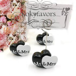 50PCS Mr. and Mrs. Heart Place Card Holders Bomboniere Decorazione da tavola per feste con carta di carta Porta carte di nome per feste di fidanzamento