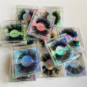 27mm Faux Mink Eyelashes 8D Mink Hair Lashes Long Curly Eyelash Extension 25mm Fluffy Lash