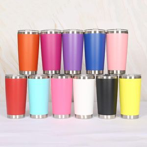 16 стилей 20oz Tumbler с двойной стенкой из нержавеющей стали вакуумная изоляция кофейная чашка открытый портативный спортивный водяной бутылку с крышками уплотнения