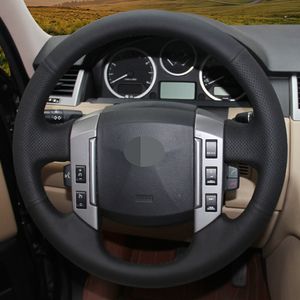 DIY ручной нашит черный Искусственная кожа рулевого управления колеса автомобиля Обложка для Land Rover Discovery 3 2004-2009